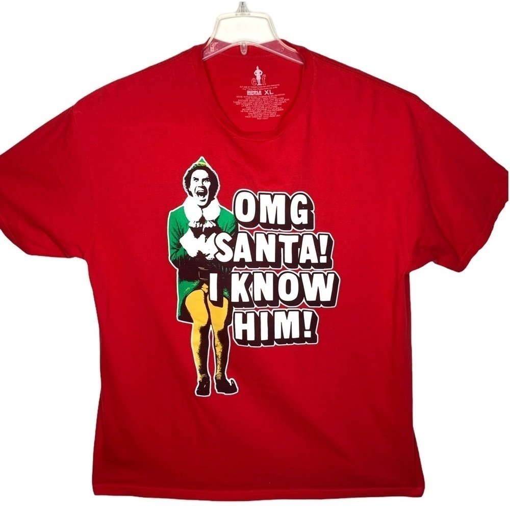 Ripple Junction Elf Movie I Know Him Red Christmas Short Sleeve T Shirt Size XL